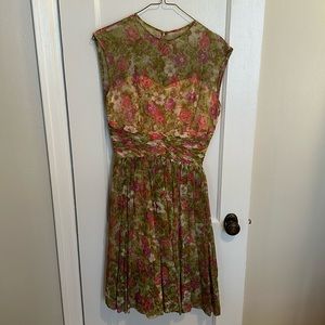 Vintage Floral Dress, X-Small/0